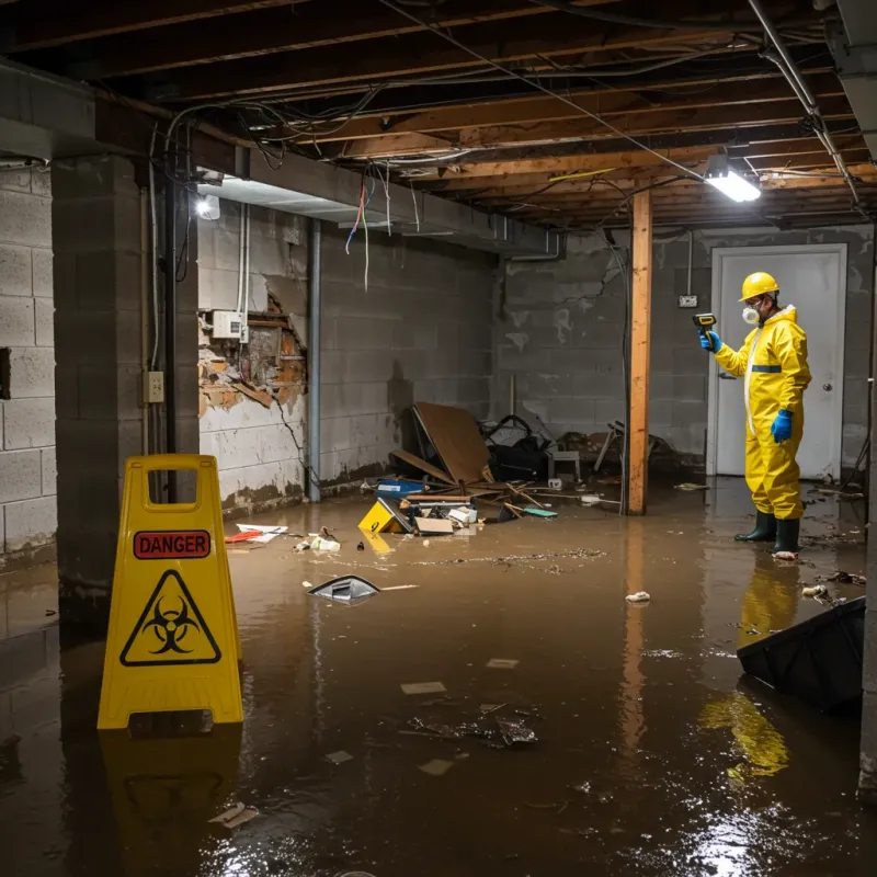 Flooded Basement Electrical Hazard in Oglala Lakota County, SD Property